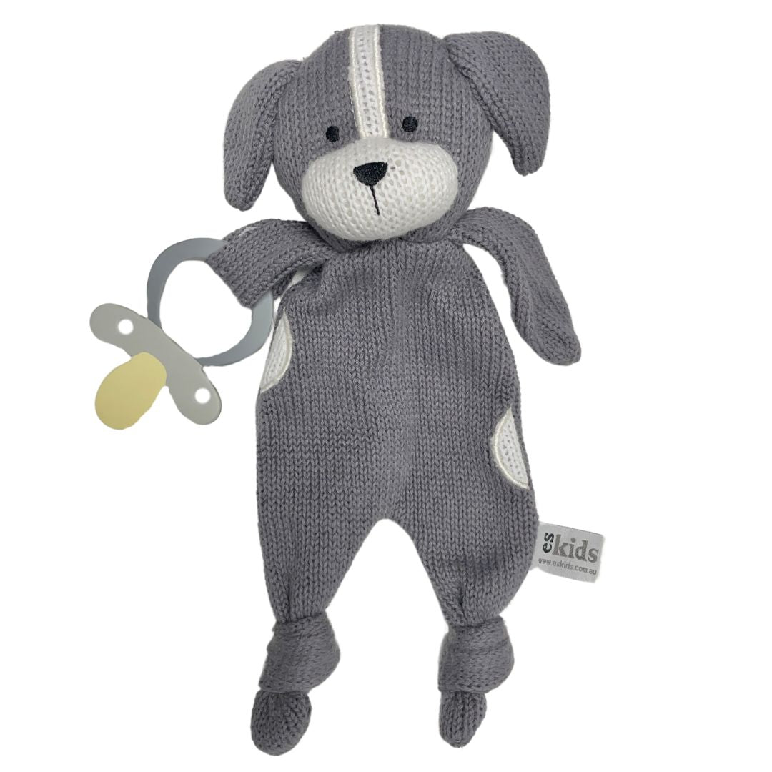 eskids-knitted-eco-dog-baby-comforter-with-dummy-holder-the-little-haven