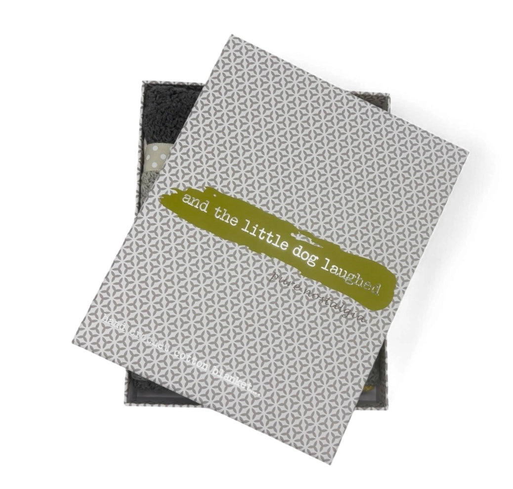 And The Little Dog Laughed - Grey and Cream Hand Crochet Blanket-the little haven