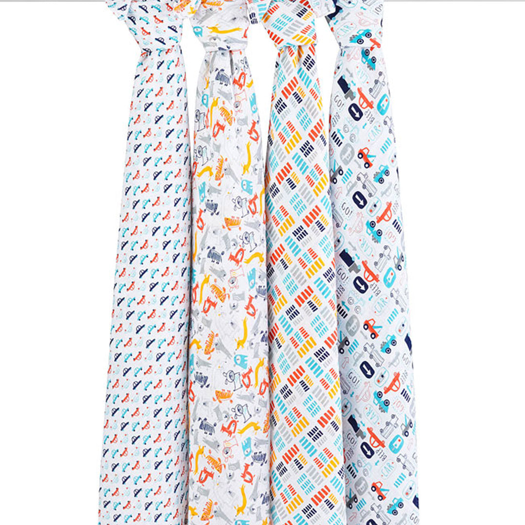 Zutano Pup in Tow - Classic Swaddle Pack of 4-the little haven