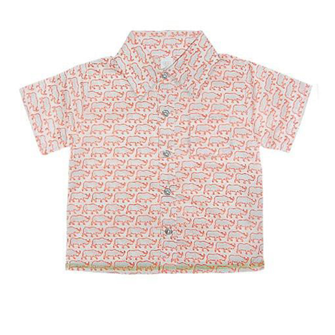 EGG - Voile Button Down Shirt Orange-the little haven