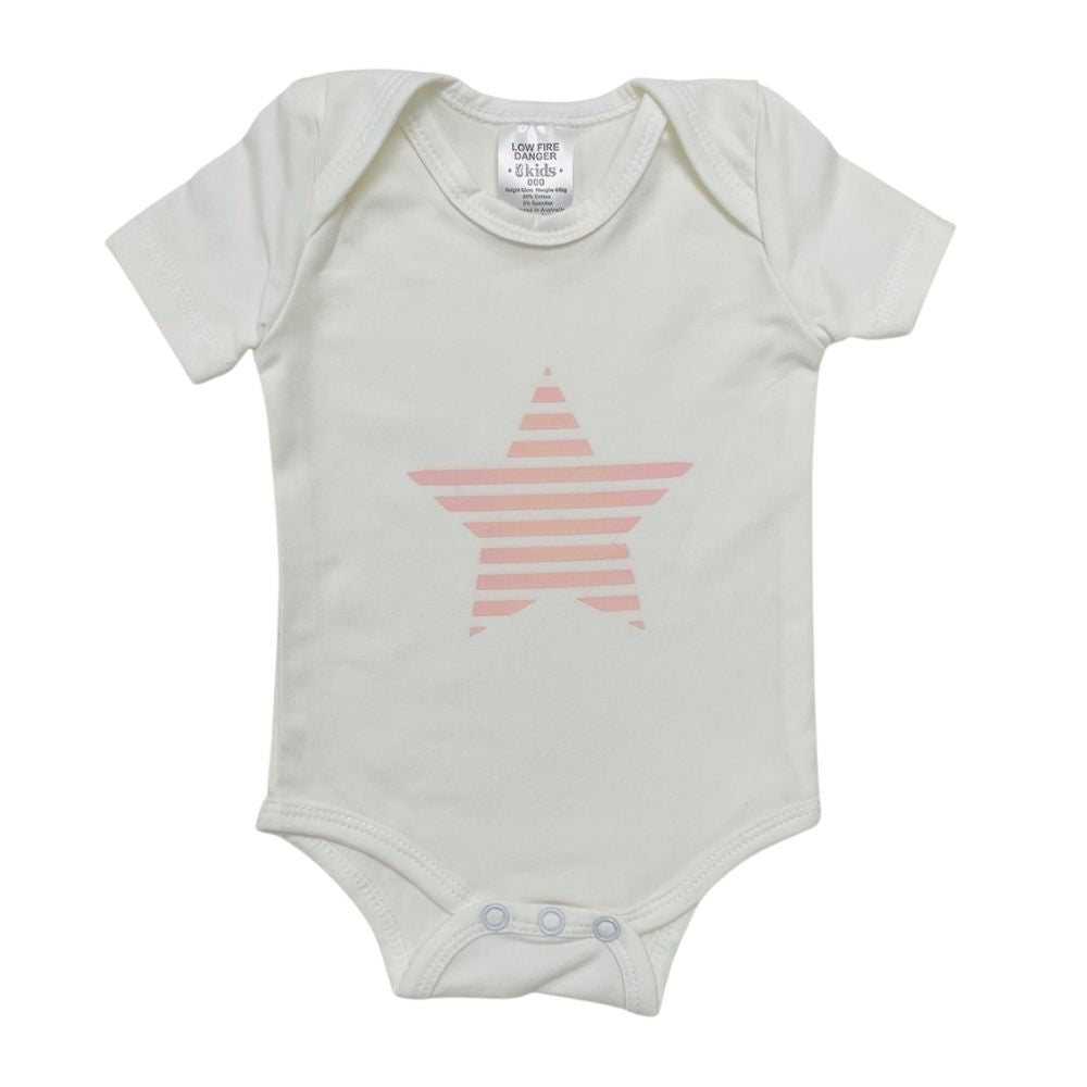 eskids-baby-short-sleeve-set-pink-star-000-bodysuit-bib-the little haven