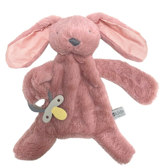 eskids-bunny-comforter-dummy-holder-blush-stripe-the little haven