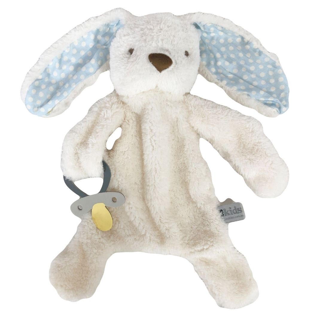 eskids-bunny-comforter-dummy-holder-cream-blue-the little haven