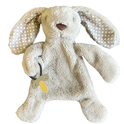 eskids-bunny-comforter-dummy-holder-beige-grey-the little haven