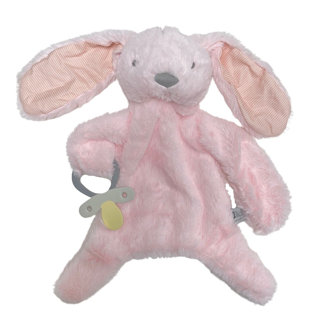 eskids-bunny-comforter-dummy-holder-pink-stripe-the little haven