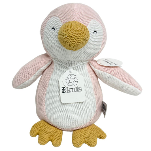 ES Kids - Knitted Musical Penguin - Pink - 22cm - the little haven