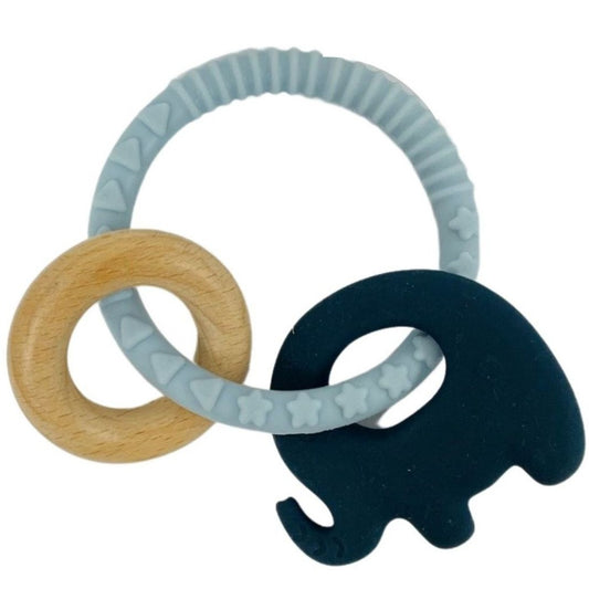 es-kids-teether-silicone-ring-elephant-blue-the little haven