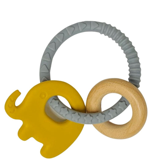 es-kids-teether-silicone-ring-elephant-grey-the little haven