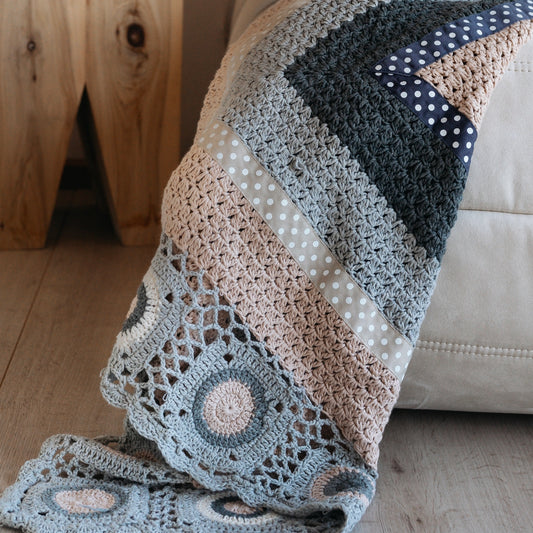 And The Little Dog Laughed - Grey and Cream Hand Crochet Blanket-the little haven
