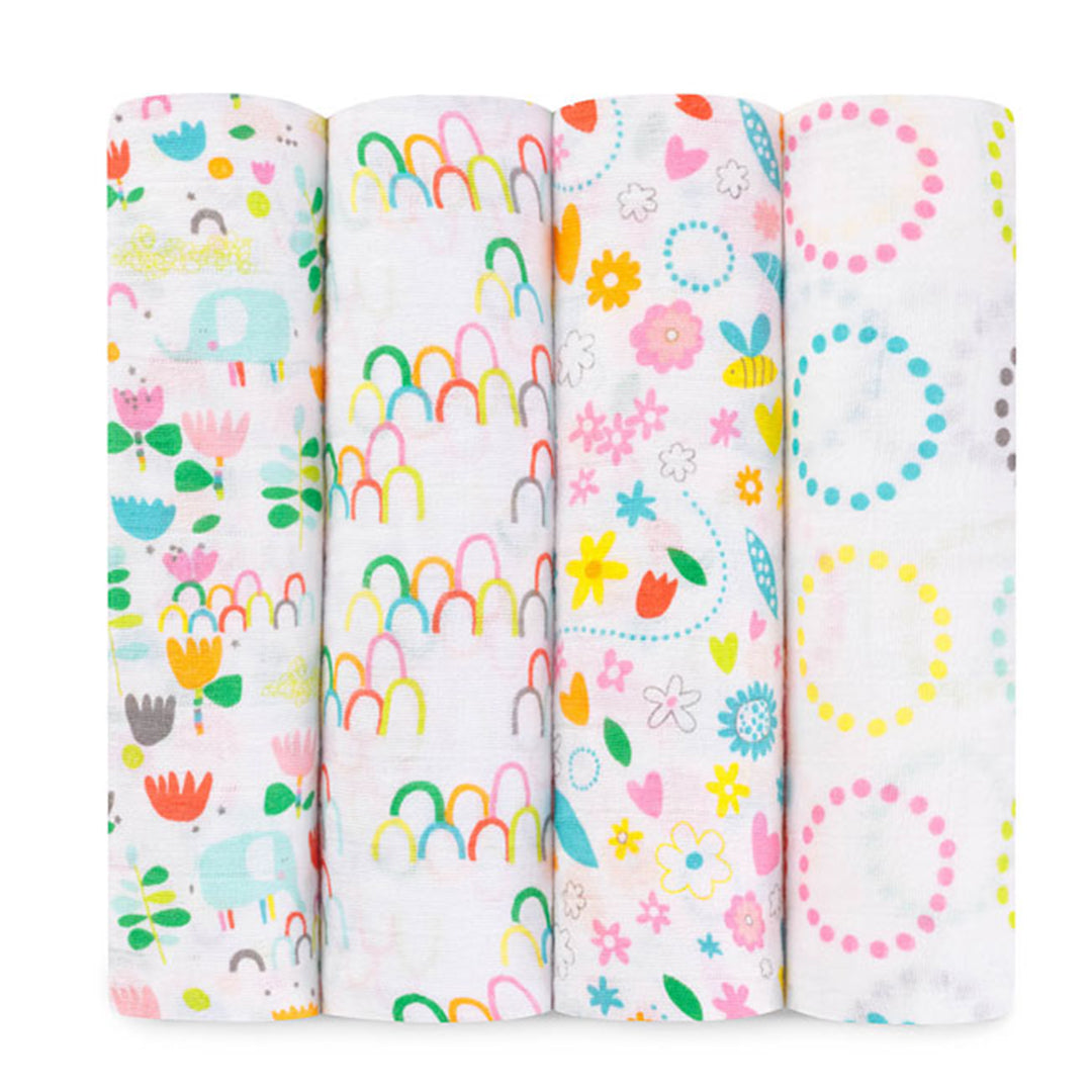 Zutano Fairground - Classic Swaddle Pack of 4-the little haven