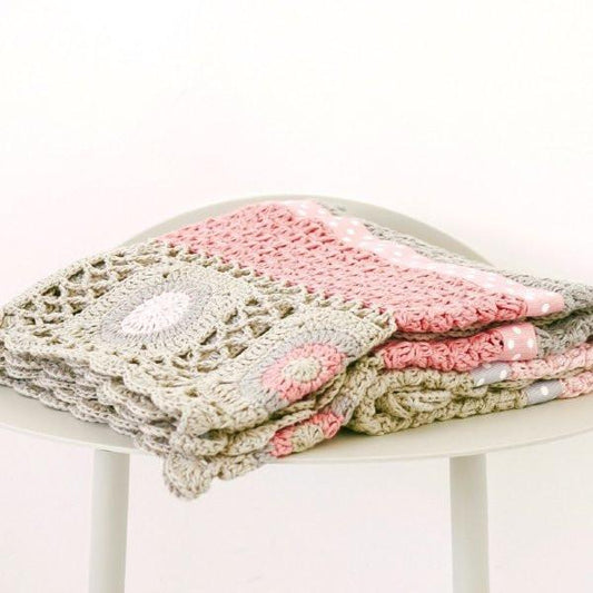 And The Little Dog Laughed - Dusty Pink Hand Crochet Blanket-the little haven