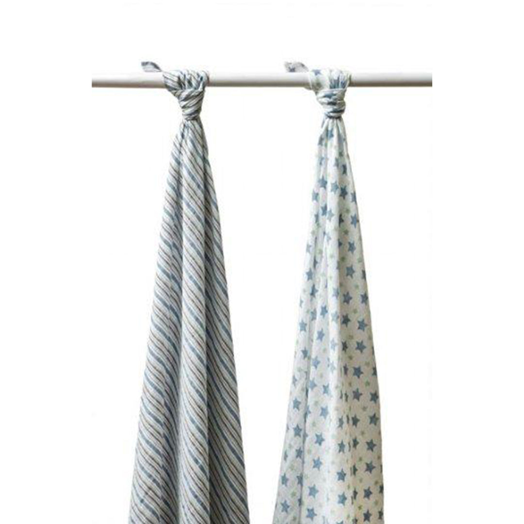 Boy Star Blue Stripes Wraps - Pack of 2-the little haven