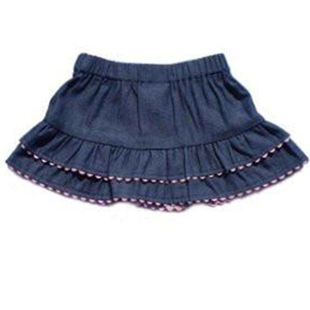 Suzy Allen - Denim Skirt - Pink Ric Rac Trim