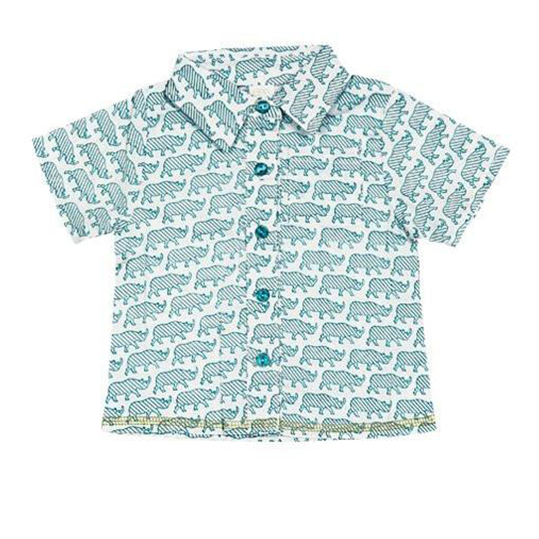 EGG - Voile Button Down Shirt Aqua-the little haven