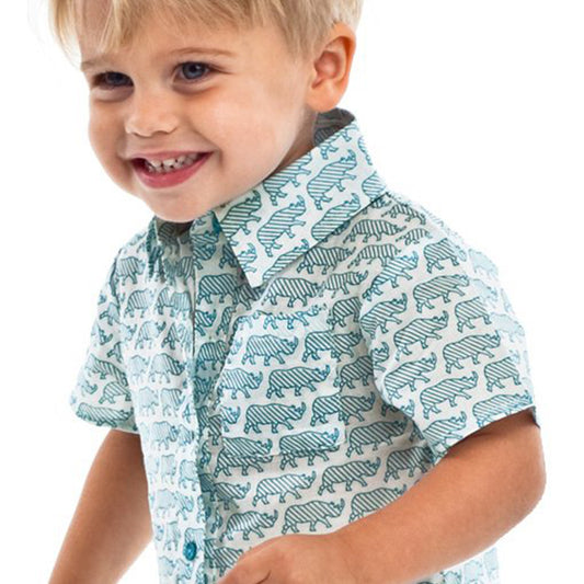 EGG - Voile Button Down Shirt Aqua-the little haven