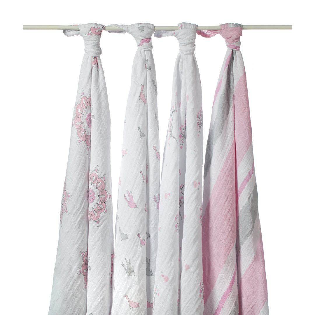 For the Birds - Classic Swaddle Pack of 4-the little haven