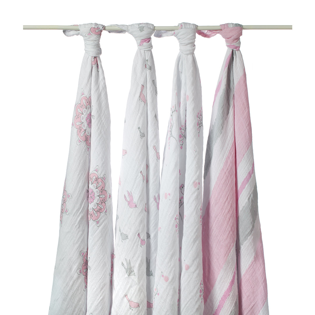 For the Birds - Classic Swaddle Pack of 4-the little haven