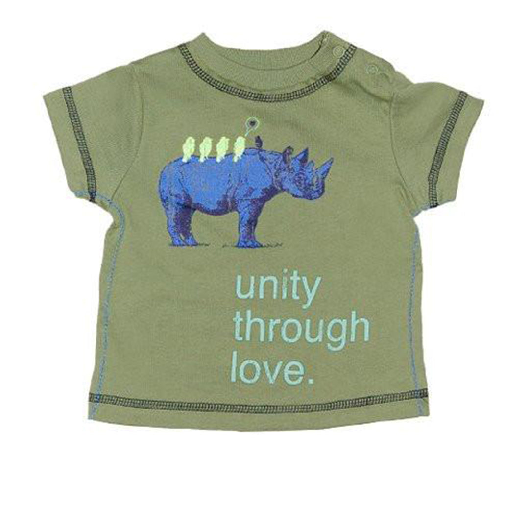 Organic Tee Shirt - Love Through Unity (Rhino)-the little haven