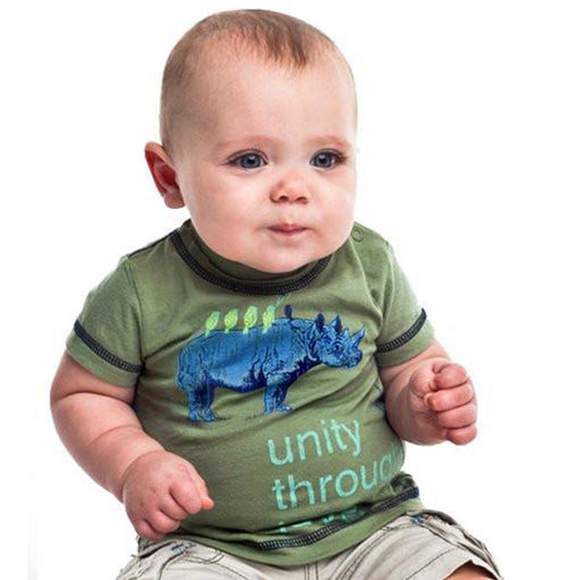 Organic Tee Shirt - Love Through Unity (Rhino)-the little haven