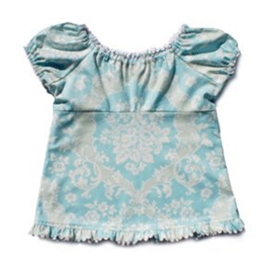 Pale Blue Rose Peasant Top-the little haven