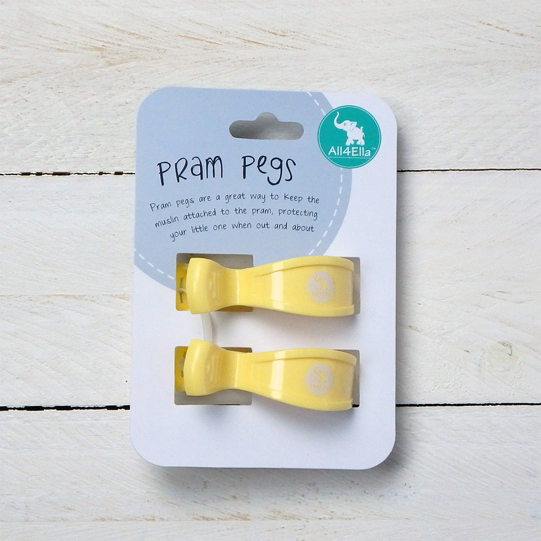 Pram Pegs - Pastel Yellow – 2 Pack-the little haven