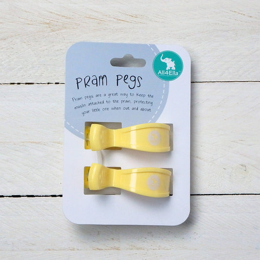 Pram Pegs - Pastel Yellow – 2 Pack-the little haven